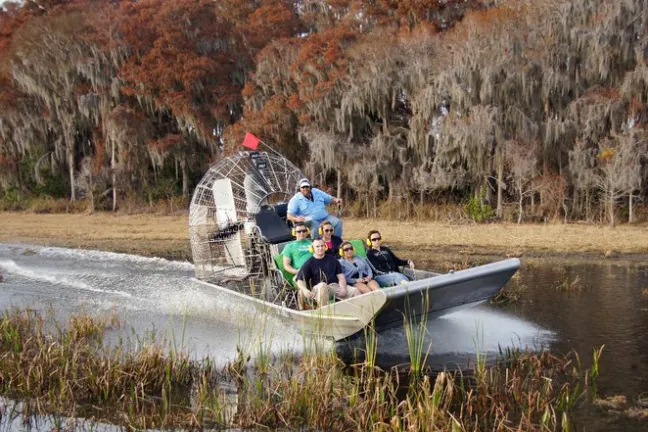 Airboat sailing on the water