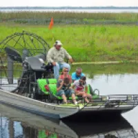 A group on an Everglade airboat ride